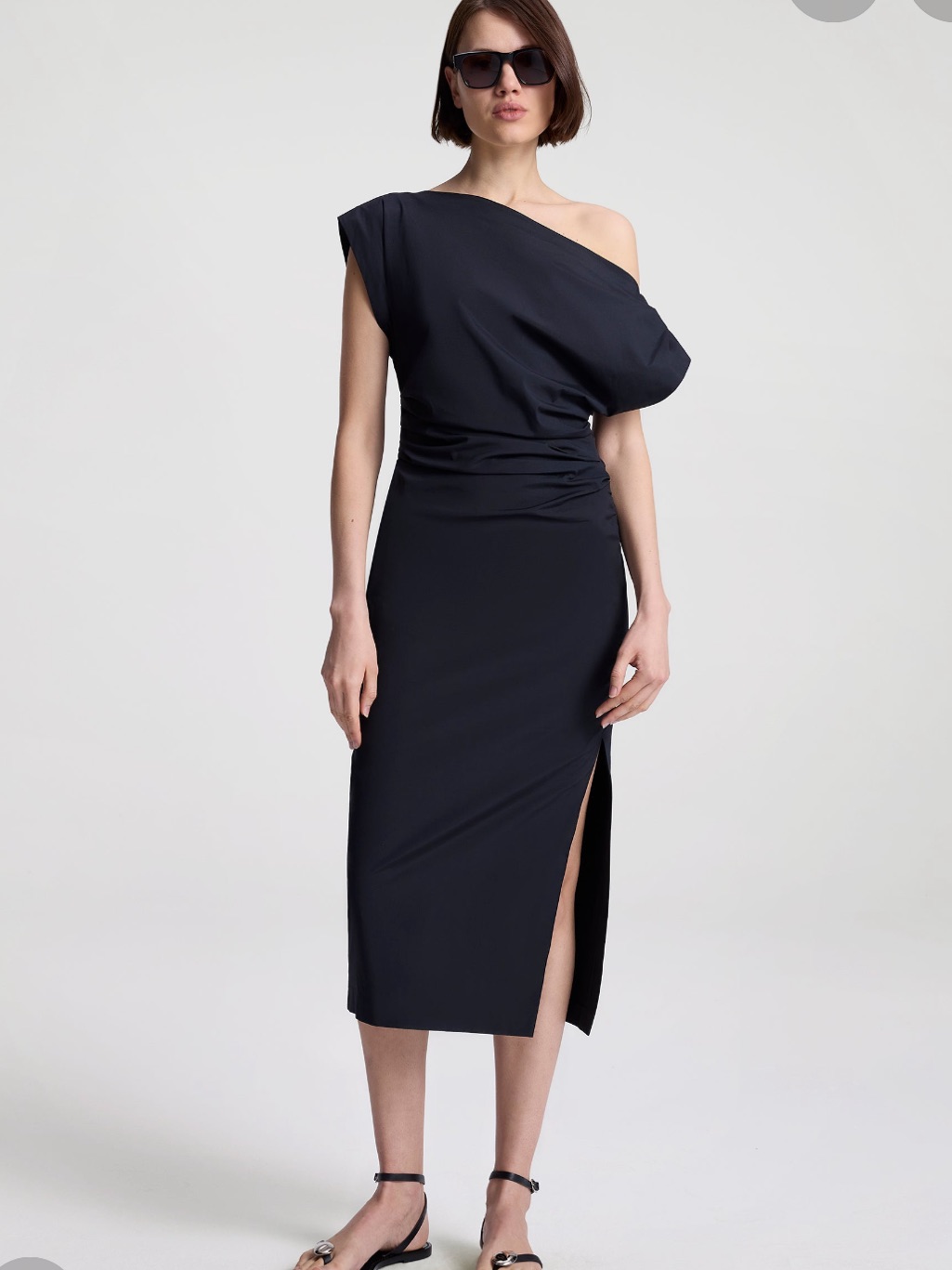 Nwt A.L.C. Nara Stretch Cotton Off Shoulder Midi Dress Size 6
